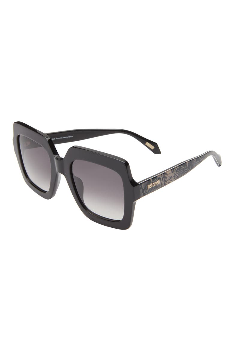 53mm Square Sunglasses, Alternate, color, BLACK BLACK SMOKE