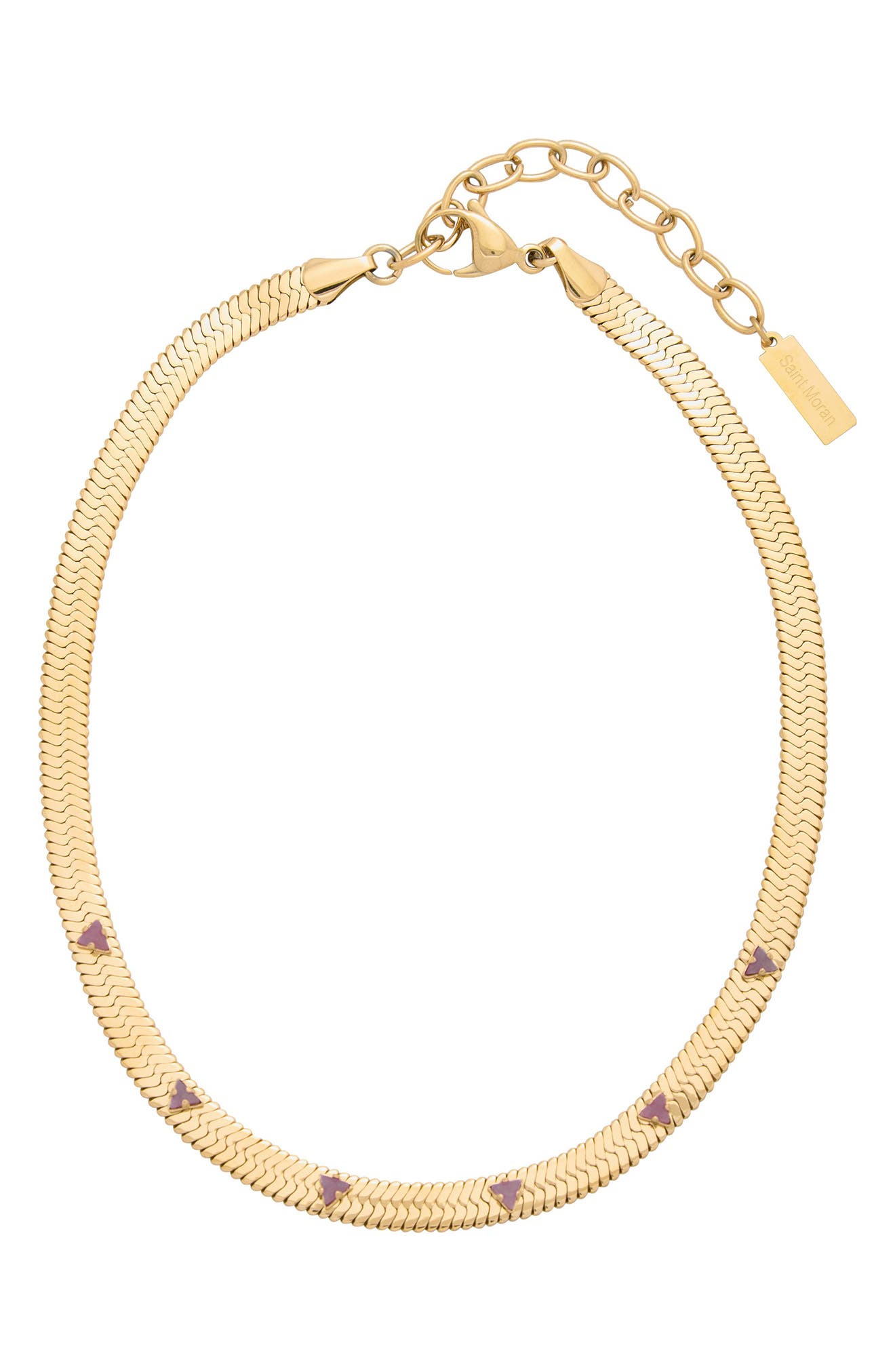 st. Moran Gemstone Snake Chain Necklace