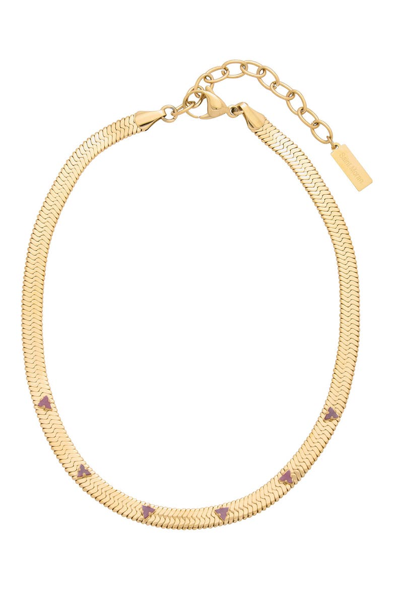 Gemstone Snake Chain Necklace, Main, color, RUBY