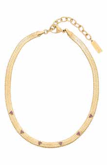st. Moran Gemstone Snake Chain Necklace
