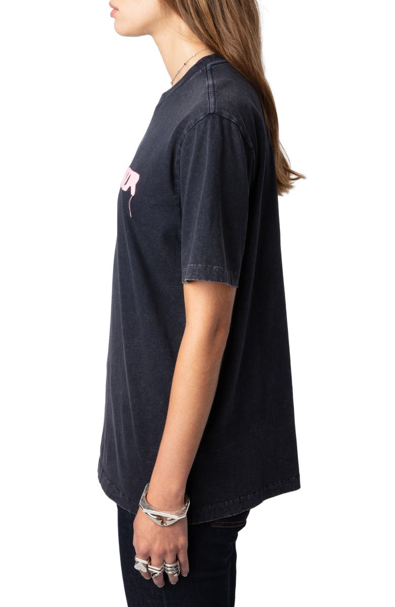 Zadig & Voltaire Edwin Mon Amour Appliqué Cotton Graphic T-Shirt, Alternate, color, 