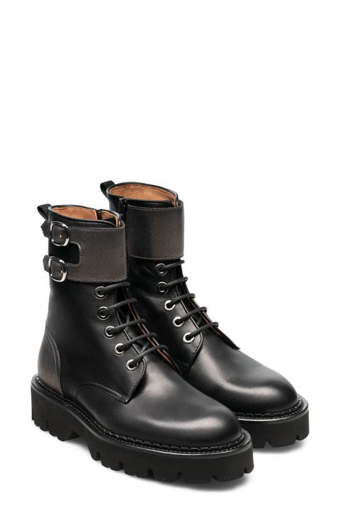 Victoria Leather Combat Boot