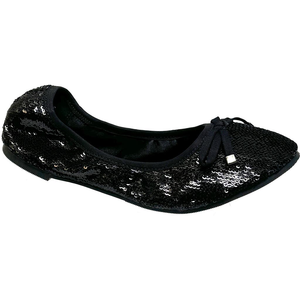 Ninety Union Sequin Ballerina Flat In Black