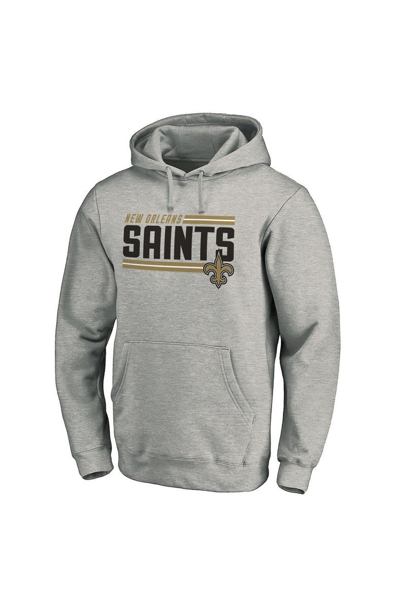 FANATICS Men's Fanatics Branded Heathered Charcoal New Orleans Saints Big & Tall On Side Stripe Pullover Hoodie, Alternate, color,