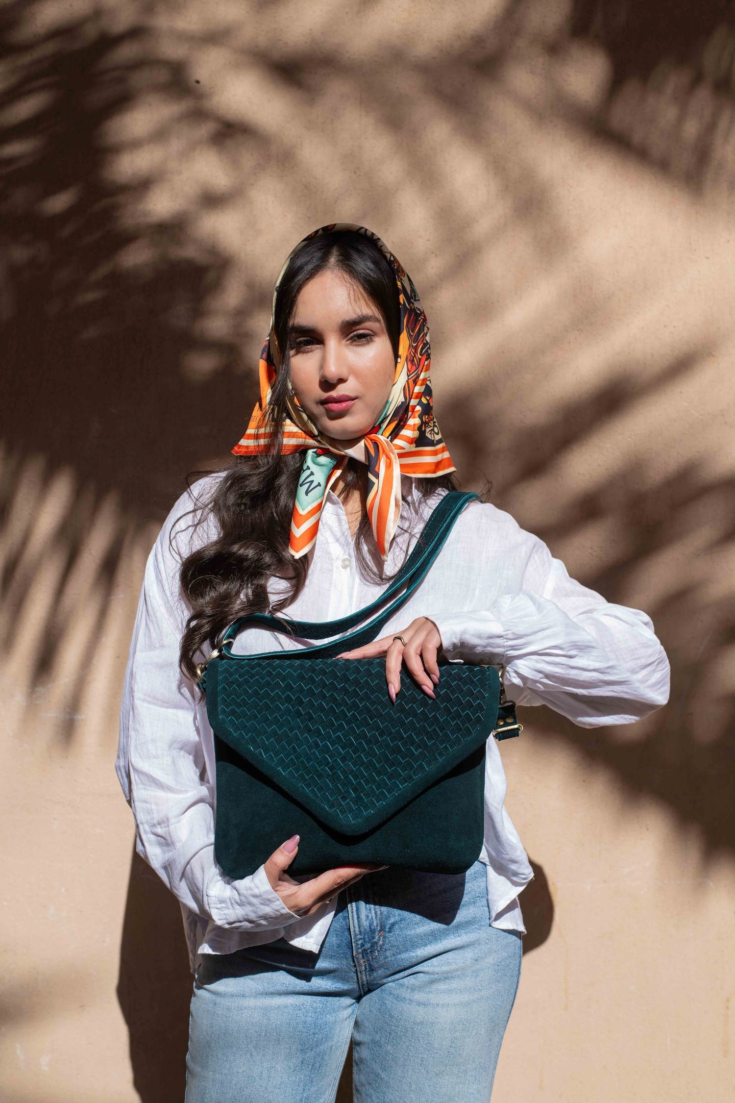Teal Suede Woven Everyday Bag, Alternate, color, Teal
