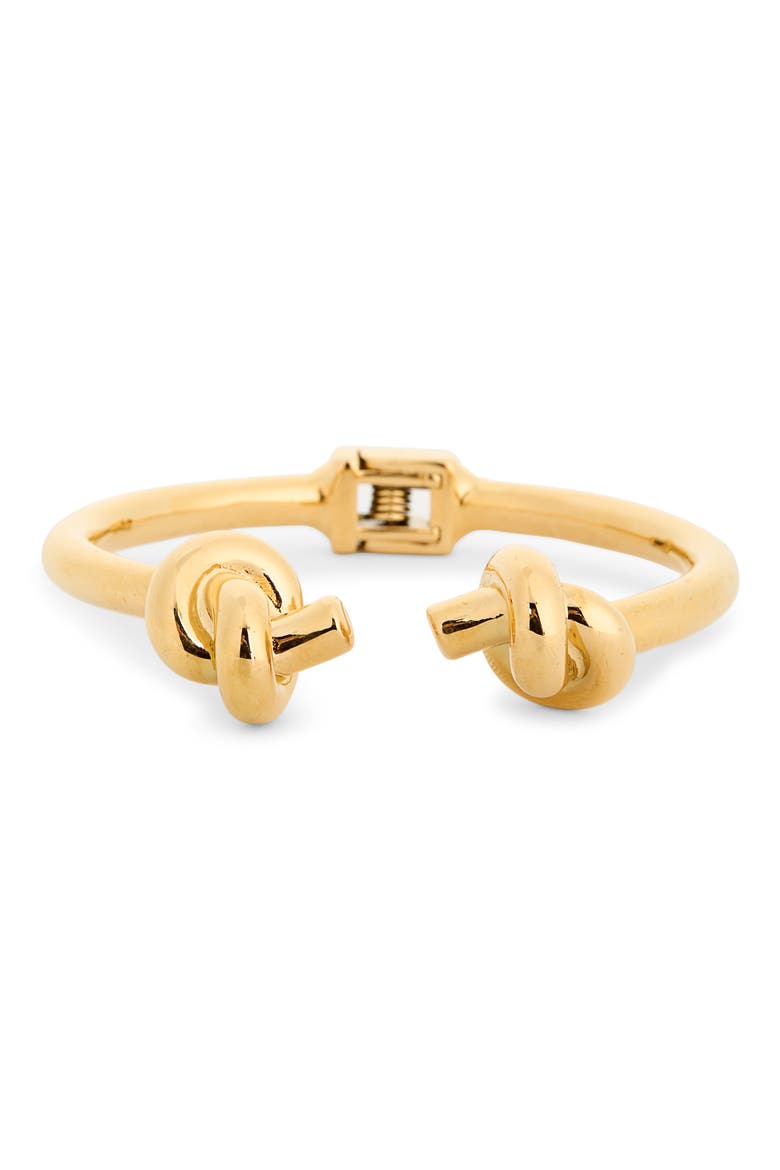 Karina Double Knot Cuff Bracelet, Main, color, GOLD