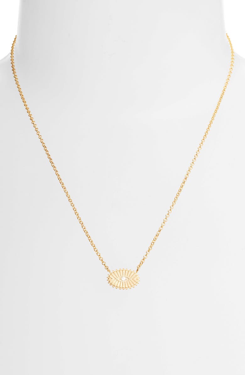 Argento Vivo Sterling Silver Evil Eye Pendant Necklace, Alternate, color, 