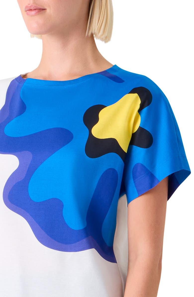 Akris punto Abstract Floral Cotton Top, Alternate, color, Cream-Multicolor