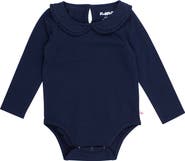 RuffleButts Baby Girls Knit Long Sleeve Ruffle Peter Pan Bodysuit