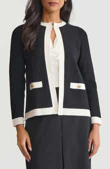 KASPER Kissing Front Rib Cardigan