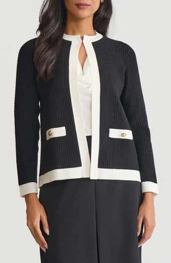 KASPER Kissing Front Rib Cardigan