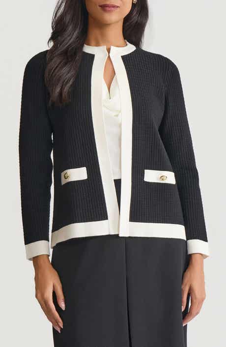 KASPER Kissing Front Rib Cardigan