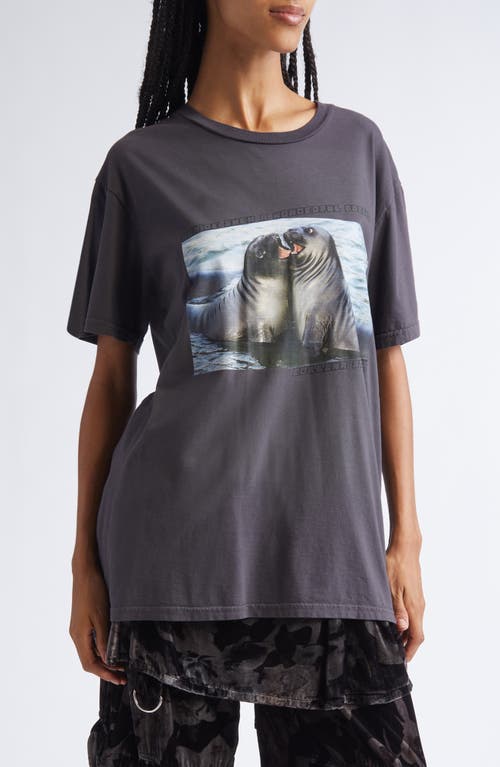 Collina Strada Oversize Organic Cotton Graphic T-shirt In Animal Print