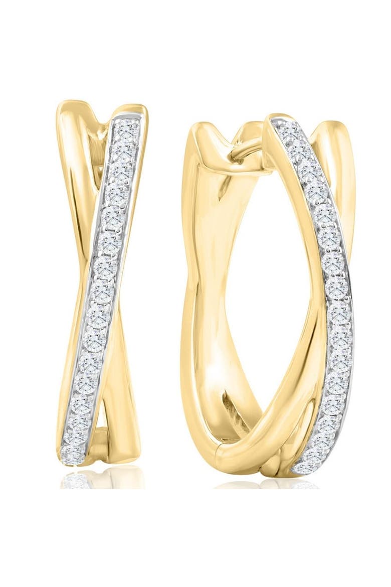 1/2Ct Diamond Hoops Gold 10grams Lab Grown 1" Tall Women's Earrings, Alternate, color, 10k Yellow Gold