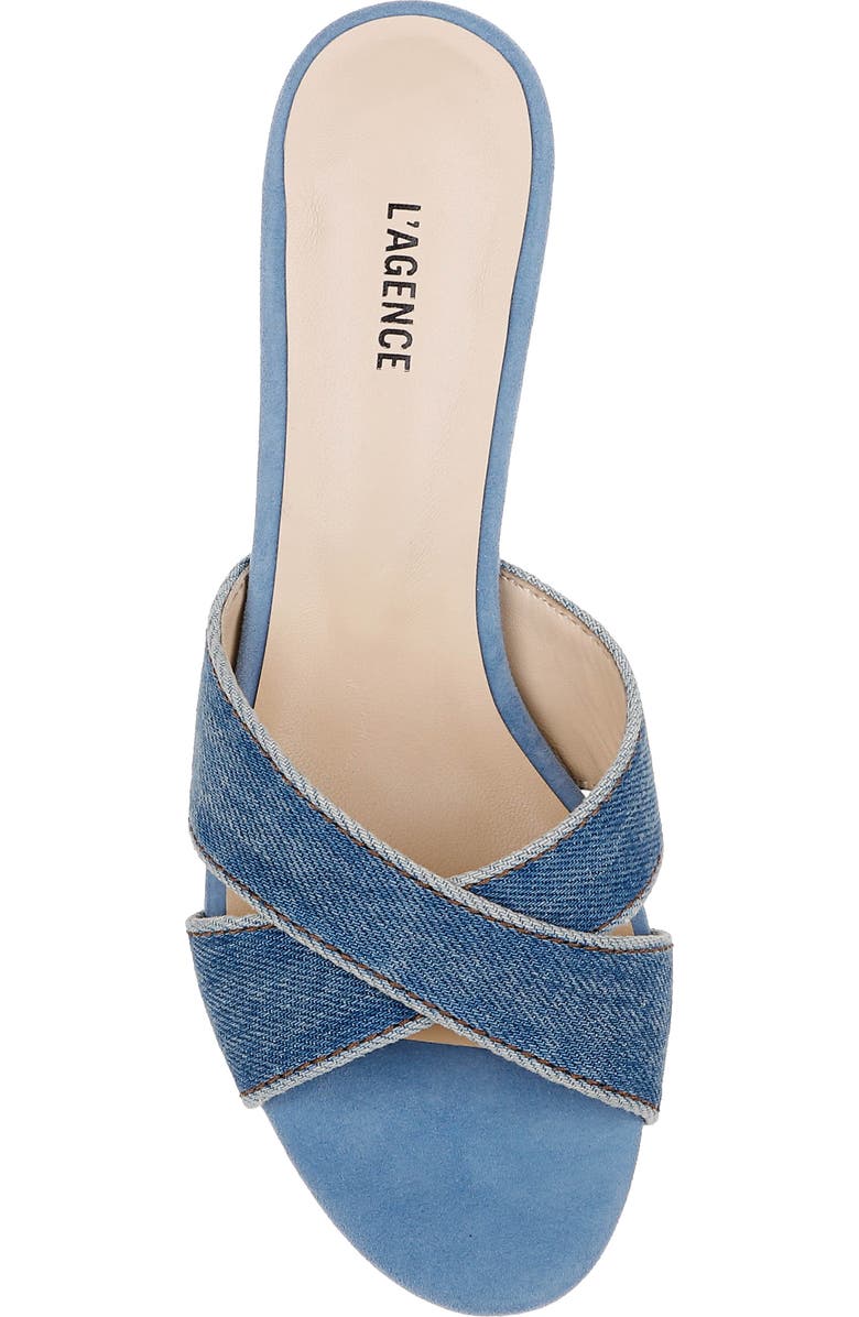 L'AGENCE Aveline Slide Sandal, Alternate, color, Light Denim