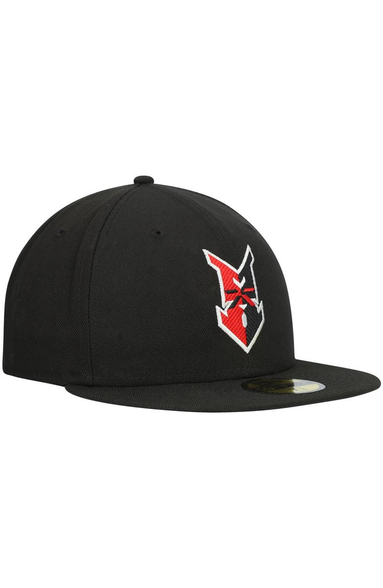 New Era Men's New Era Black Indianapolis Indians Authentic Collection Road 59FIFTY Fitted Hat, Alternate, color, 