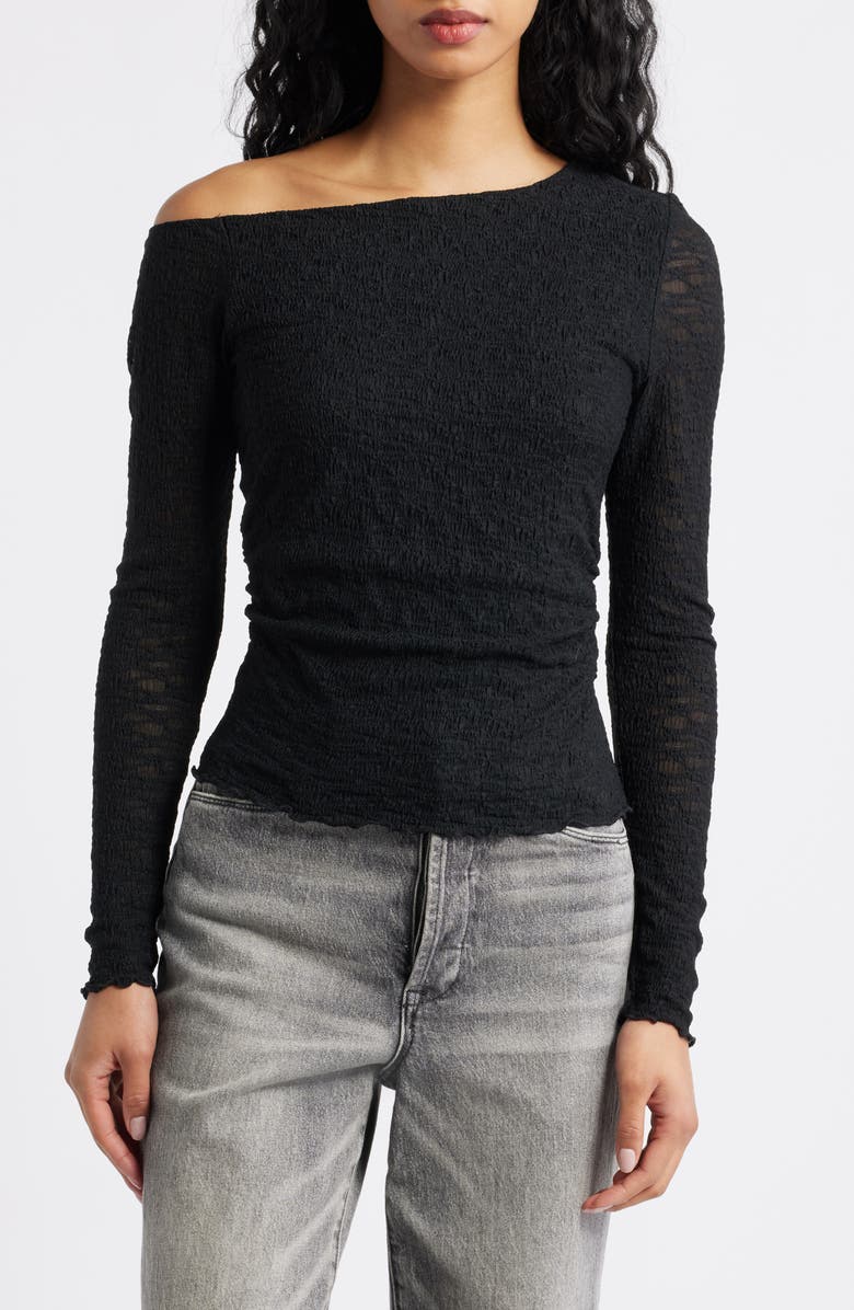 BP. One-Shoulder Lace Top, Main, color, Black