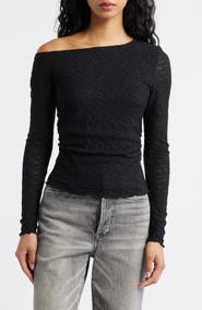 BP. One-Shoulder Lace Top