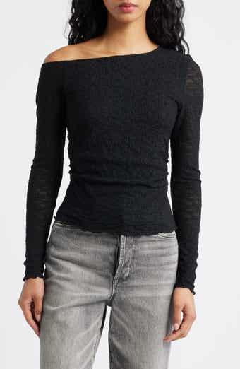 BP. One-Shoulder Lace Top