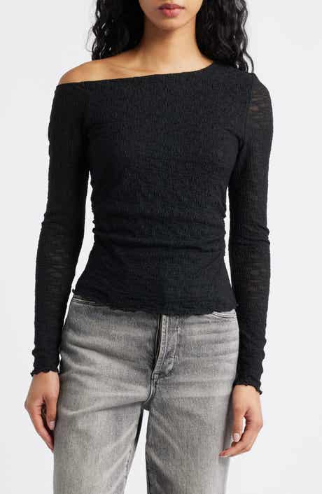 BP. One-Shoulder Lace Top