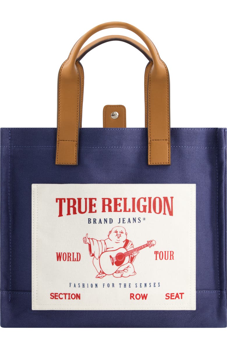 True Religion Medium Buddha Pocket Tote, Main, color, Navy