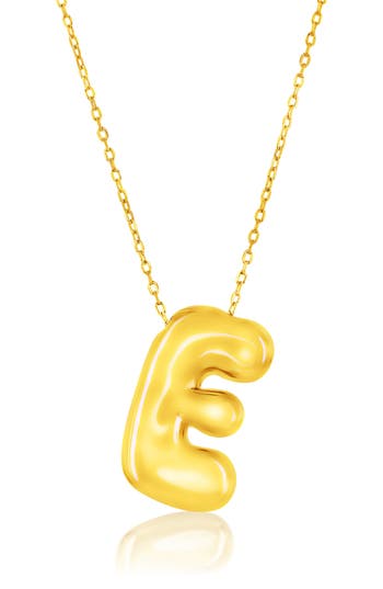 Simona Bubble Initial Pendant Necklace In Gold