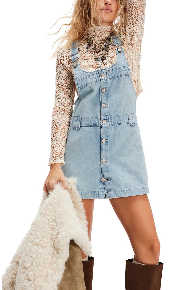 Edie Denim Skirtall, Alternate, color, BLUE