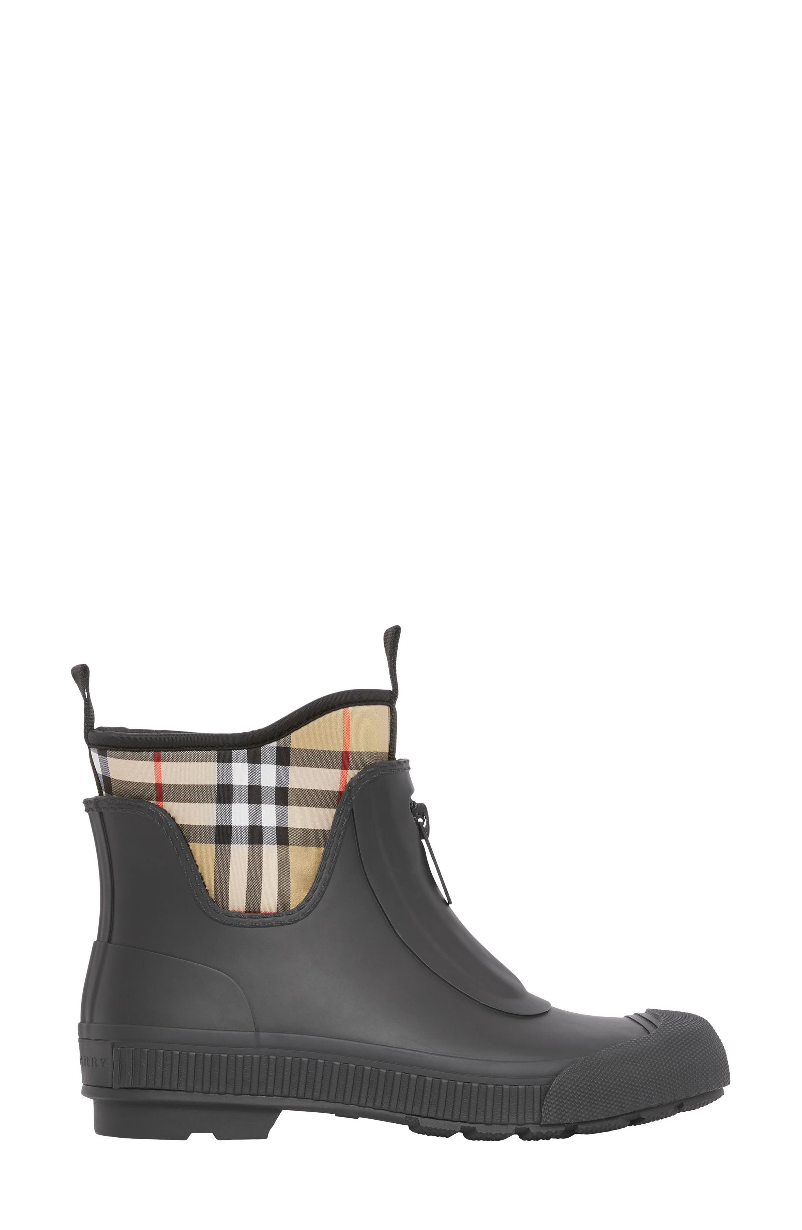 Burberry Flinton Check Waterproof Rain Boot, Alternate, color, 