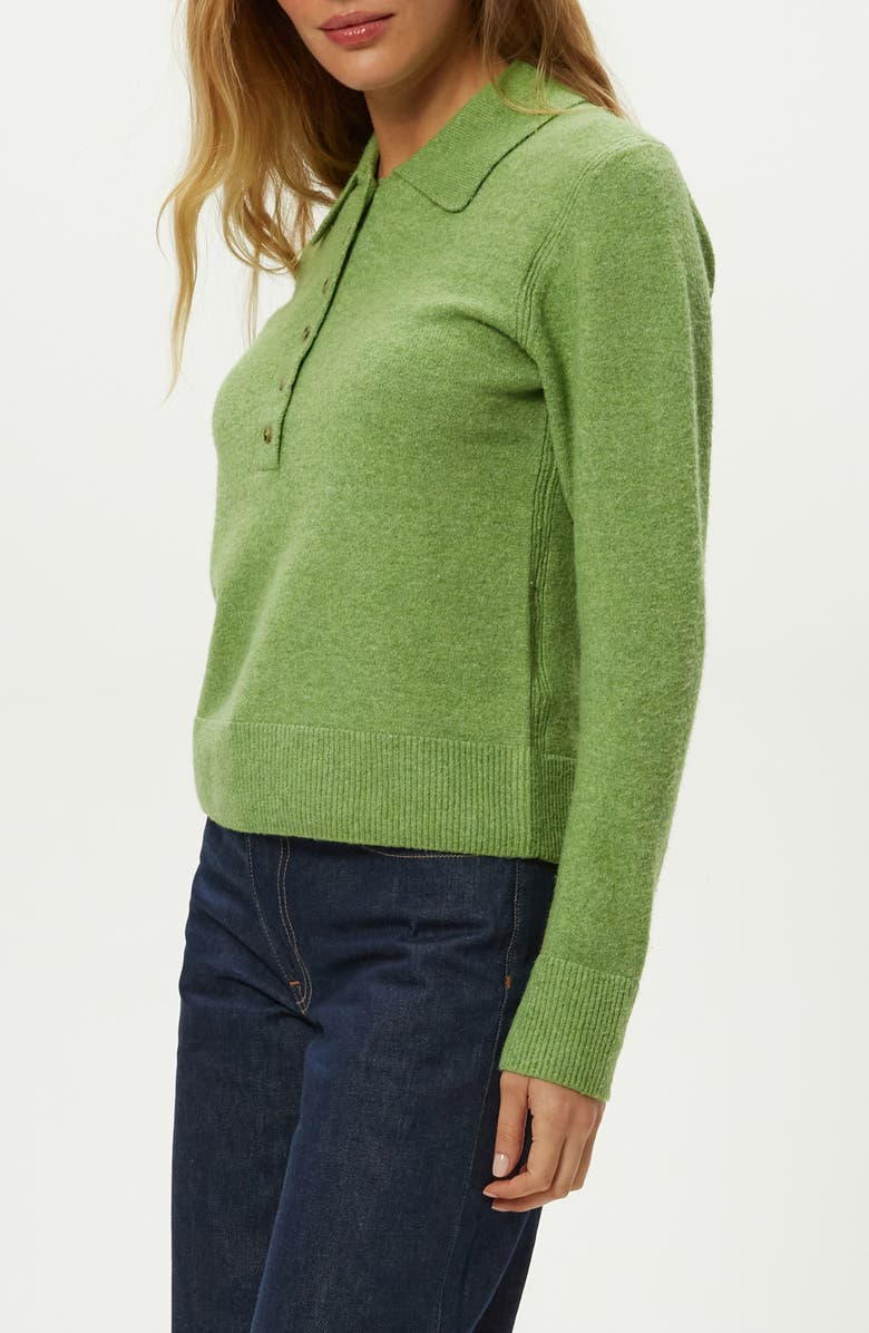 Michael Stars Margie Polo Sweater, Alternate, color, Poppy