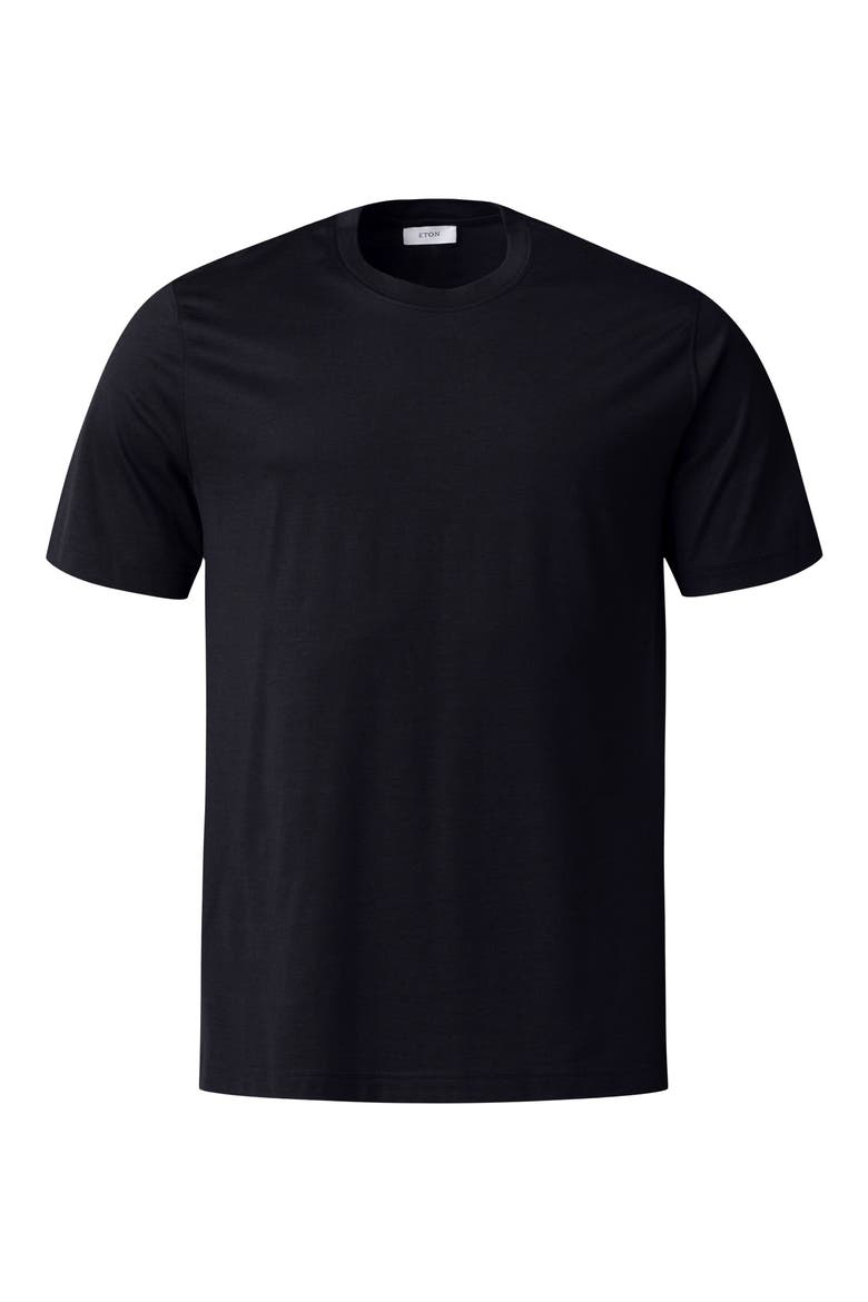 Silk & Cotton T-Shirt, Alternate, color, NAVY BLUE