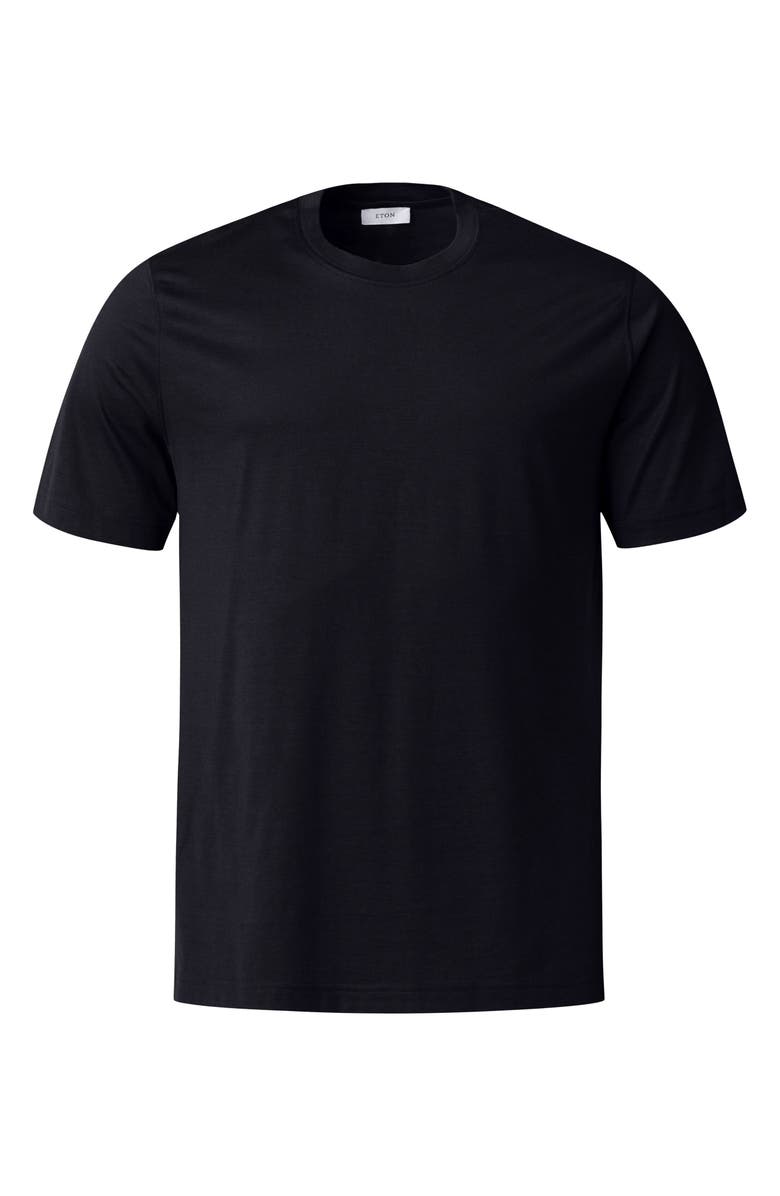 Eton Silk & Cotton T-Shirt, Alternate, color, Navy Blue
