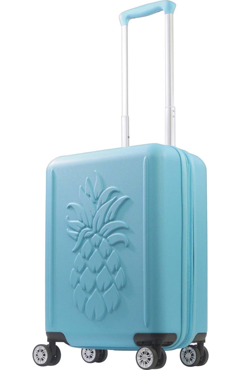 Tommy Bahama 21.5" Carry-On Hardside Spinner Luggage with 3D Pineapple, Main, color, Blue