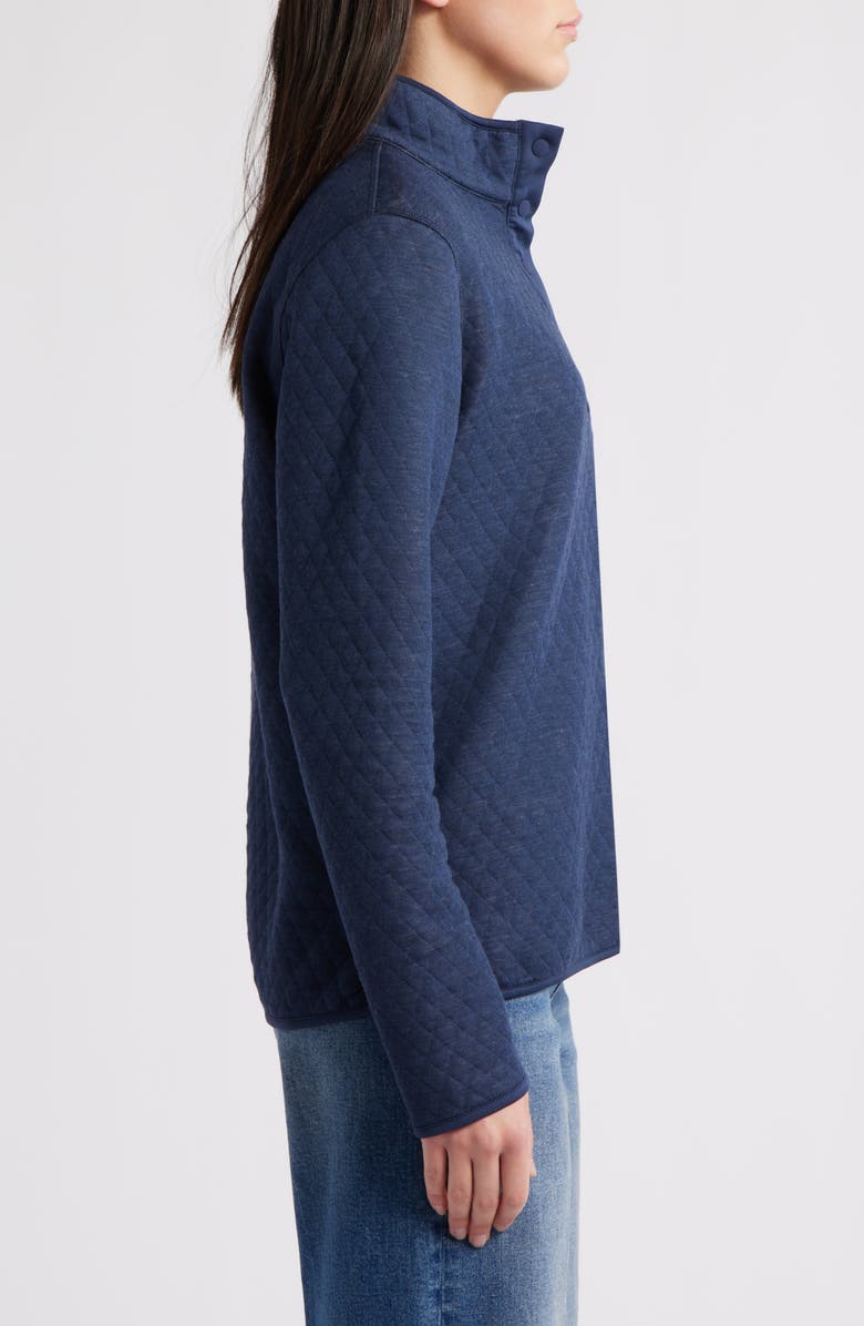 Marine Layer Corbet Quilted Reversible Pullover, Alternate, color, Navy/ Oat
