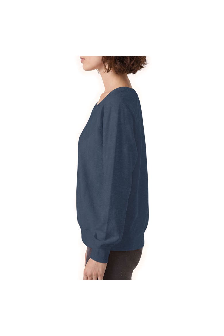 Junior's Sketchy World Logo Long Sleeve Oversized Sweatshirt, Alternate, color, Blue Heather