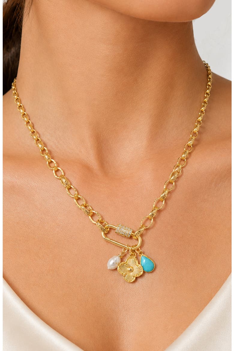 Gemstone Charm Necklace, Alternate, color, GOLD