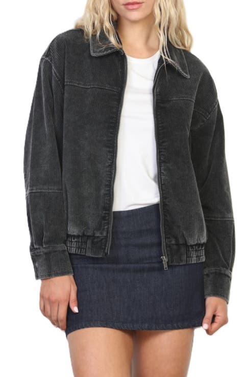 Snow Washed Corduroy Bomber Jacket