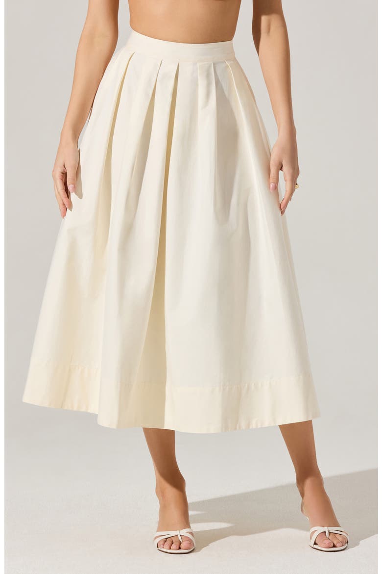 Cotton Midi Skirt, Alternate, color, CREAM