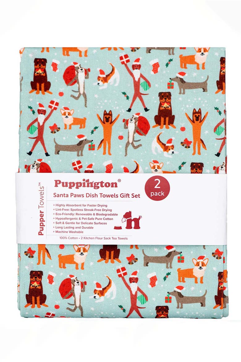 Dog Kitchen Towels, Alternate, color, Santa Paws & Candy Canines