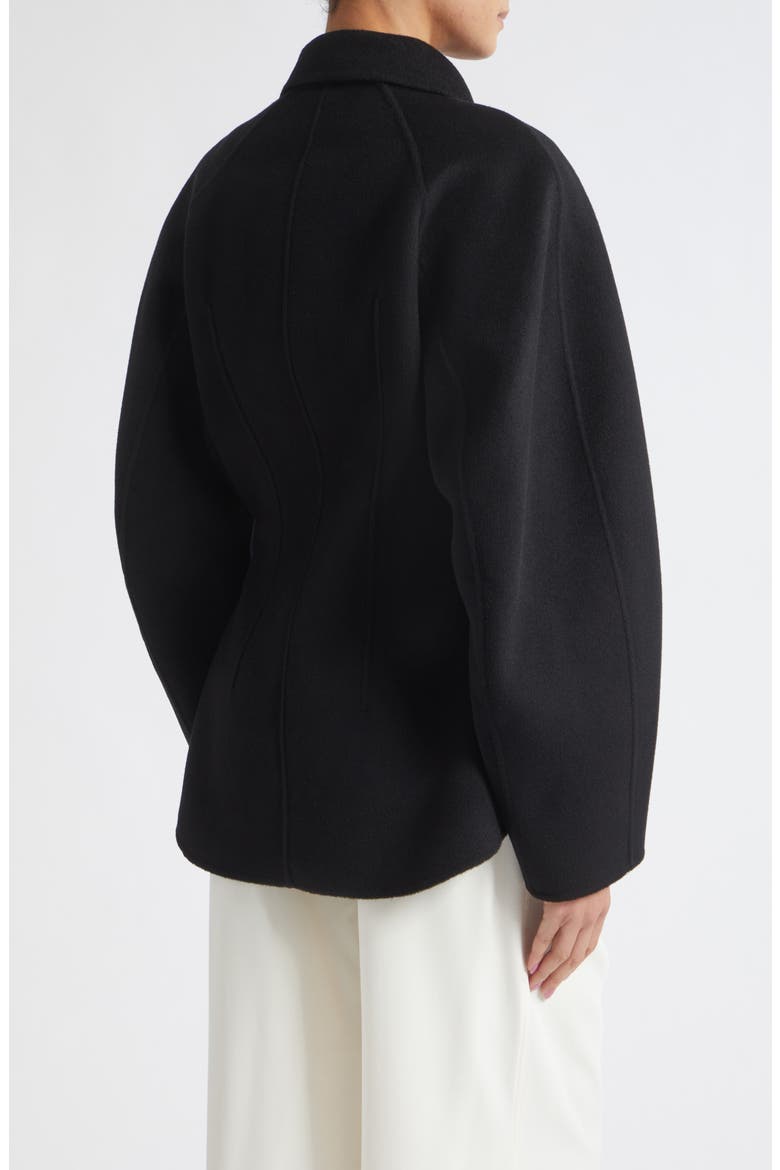 Double Faced Wool & Cashmere Sculptural Jacket, Alternate, color, BLACK