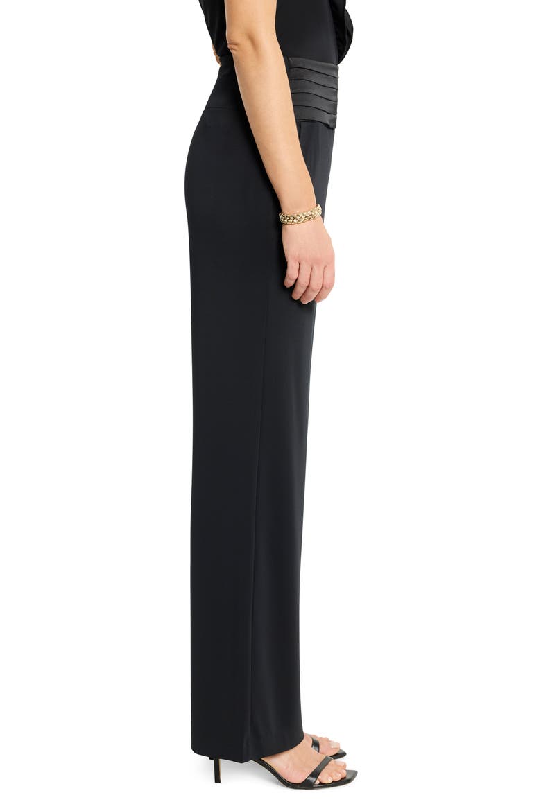 Cummerbund Waist Crepe Pants, Alternate, color, BLACK ONYX