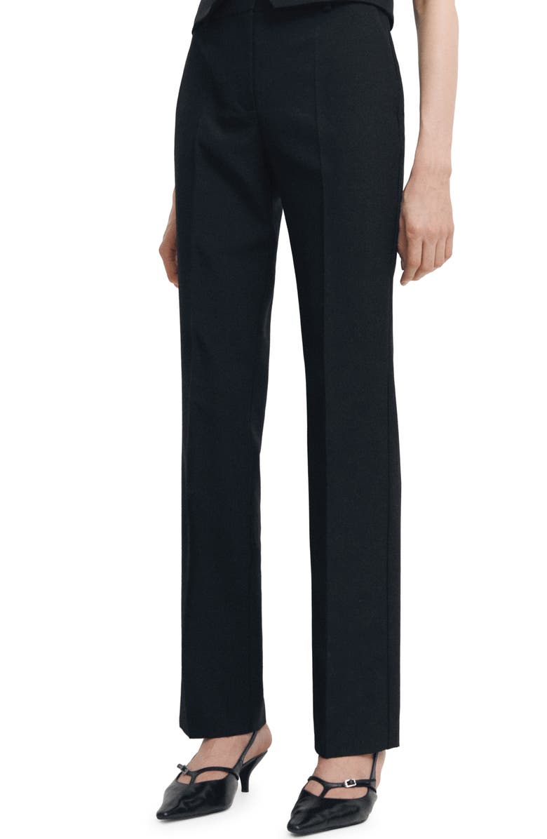 MANGO Straight Leg Suit Pants, Main, color, Black