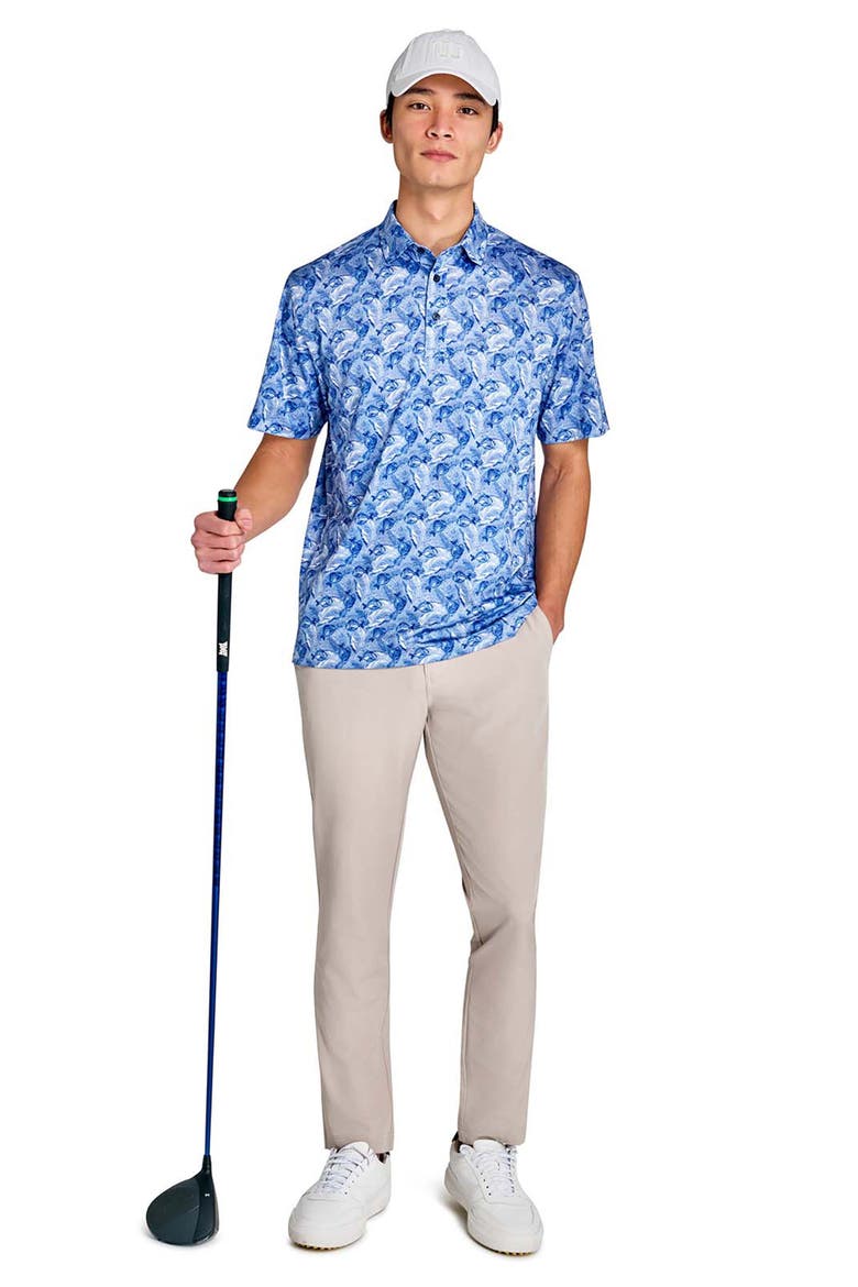 Regular Fit Fish Headphones Recycled Performance Golf Polo, Alternate, color, NAVY
