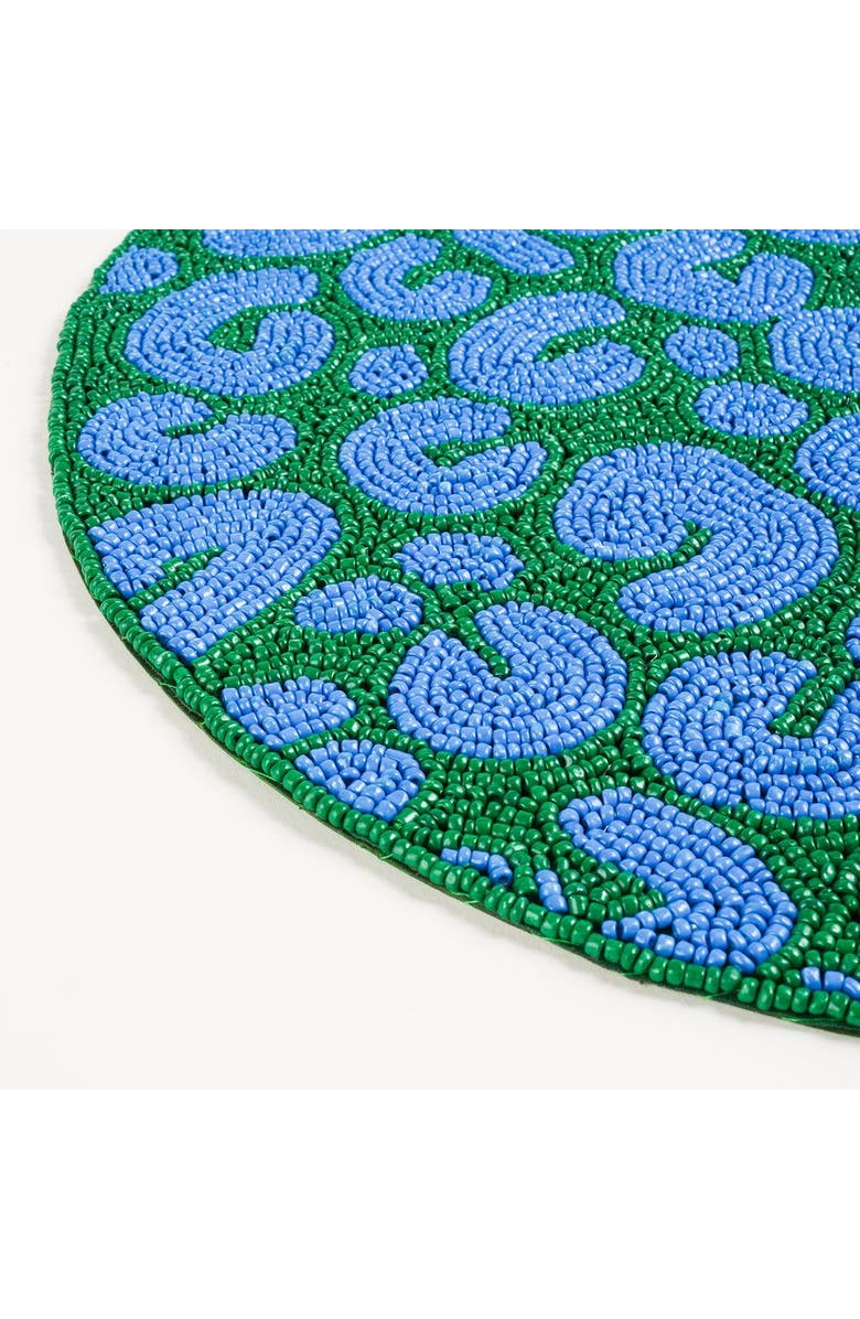 Zsa Zsa Zsu Dadri Beadded Placemat Animal 14 In, Alternate, color, Blue-Green