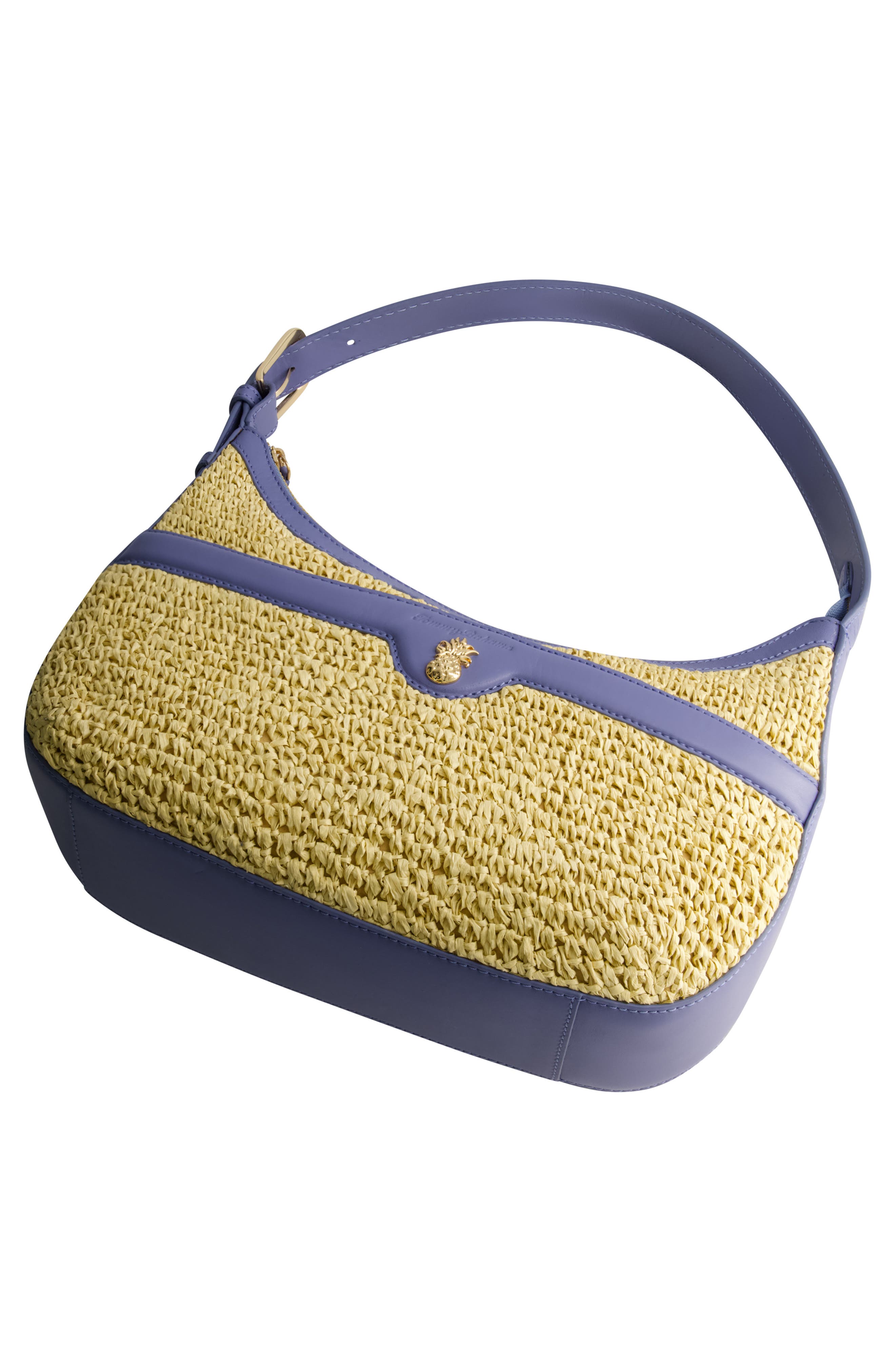 Soft Straw Zip-Top Hobo, Alternate, color, BLUE
