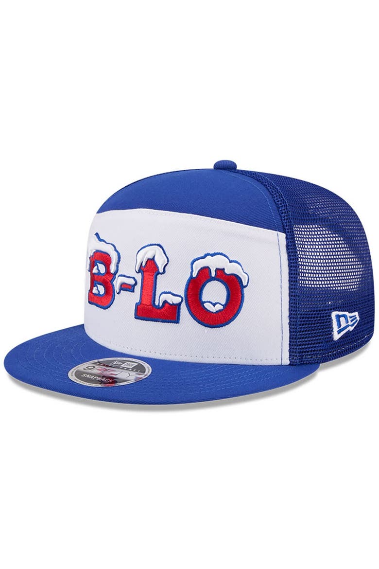 Men's New Era  White/Royal Buffalo Bills 2025 Rivalries Collection Team Split Panel 9FIFTY Snapback Hat, Main, color, White