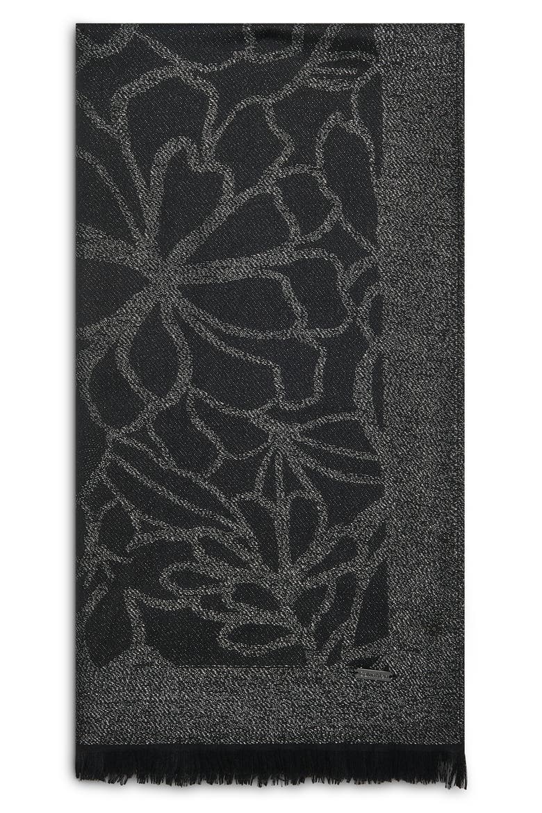 Metallic Floral Wrap, Main, color, BLACK
