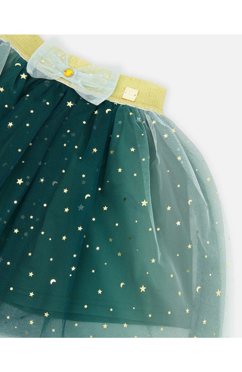 Deux par Deux Mesh Skirt with Bow, Alternate, color, Forest Green