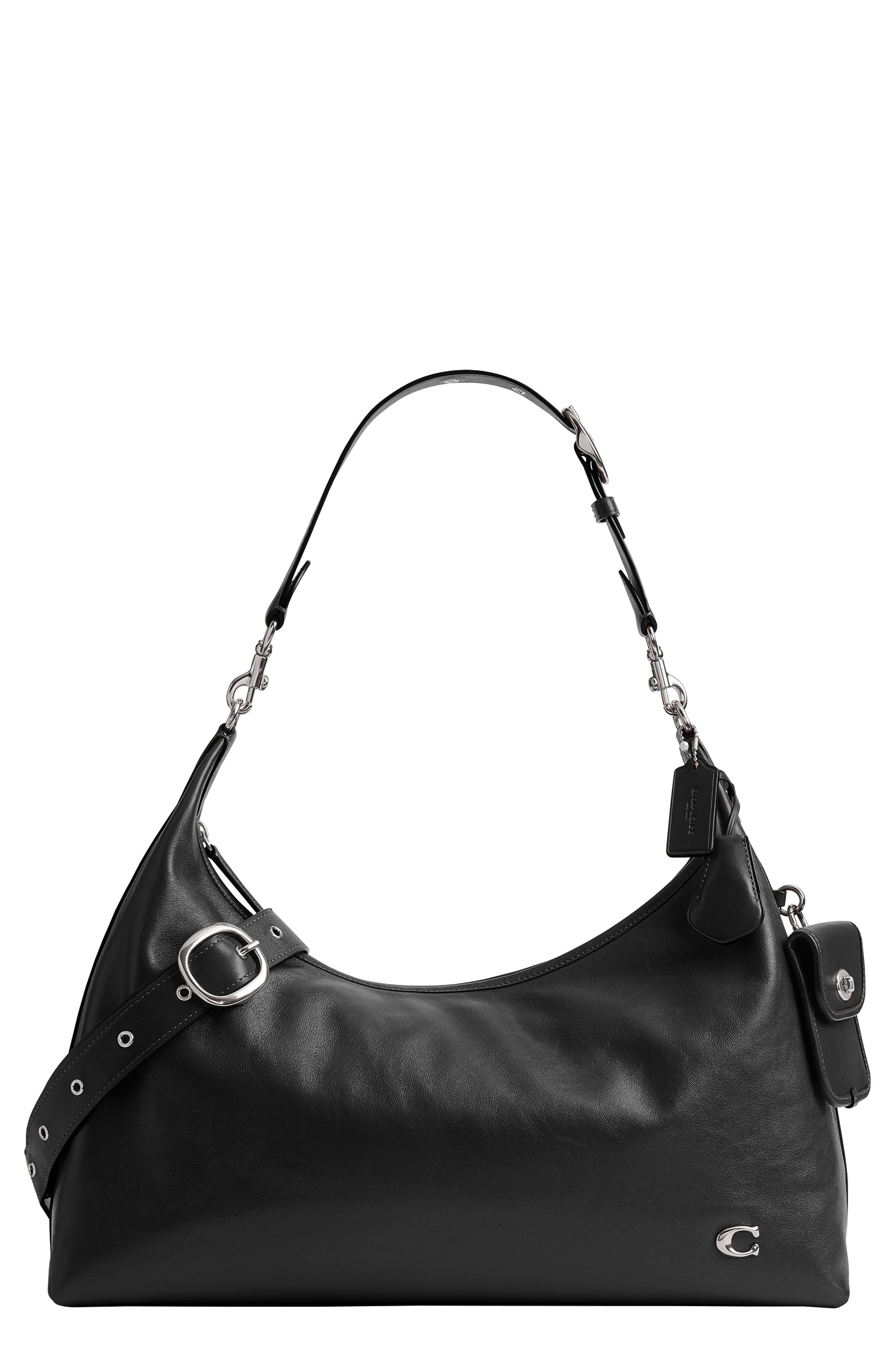 COACH Juliet 38 Glazed Leather Shoulder Bag, Main, color, 