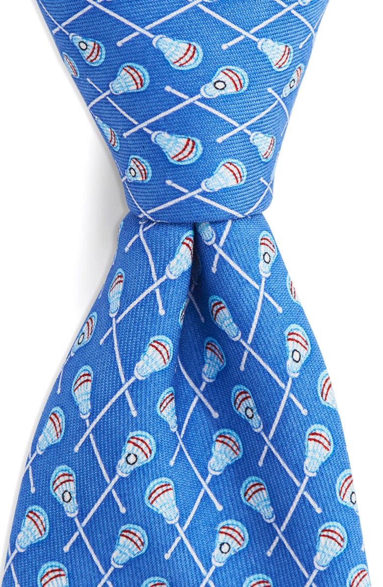 vineyard vines Kids' Lacrosse Silk Tie, Alternate, color, Tide Blue
