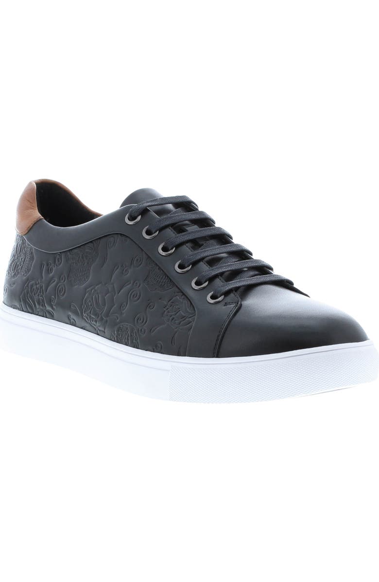 Robert Graham Artfibers Embossed Leather Sneaker, Main, color,